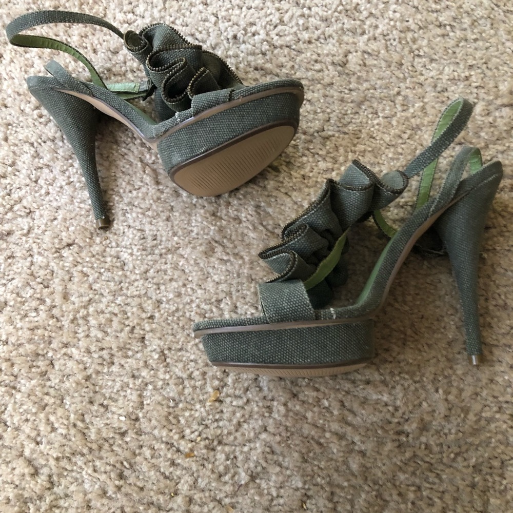 Sexy Green Denim Heels